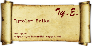 Tyroler Erika névjegykártya